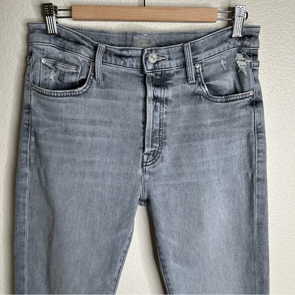 Mother The Scrapper Cuff Ankle Fray jeans Shadows In The Grass 29 - Picture 5 of 15